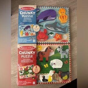 Melissa and Doug wooden puzzle bundle